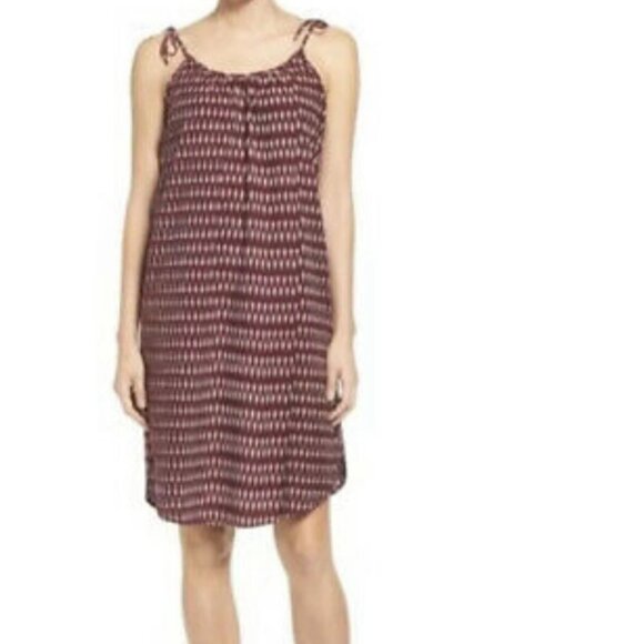 Madewell Spaghetti Tie Strap Ikat Print Shift Dress XS - Picture 1 of 7